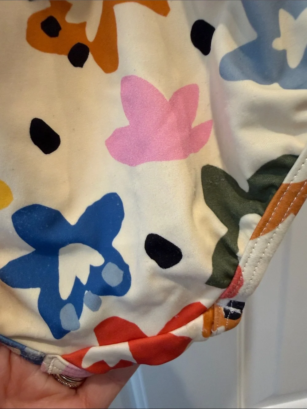 Hanna Andersson Kids Floral One-Piece Swimsuit in Cream Multicolor Flowers 6-7